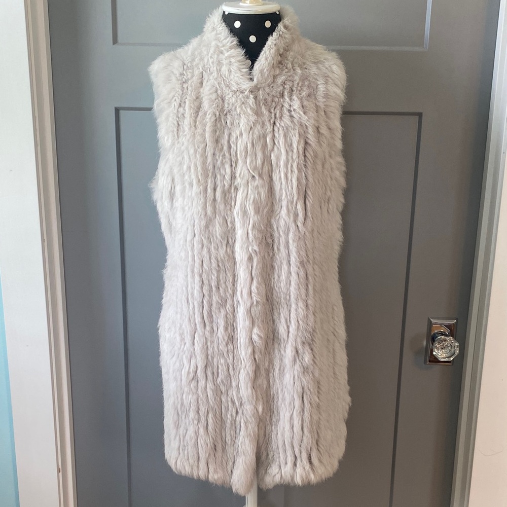 Love Token Cream Rabbit Fur Vest